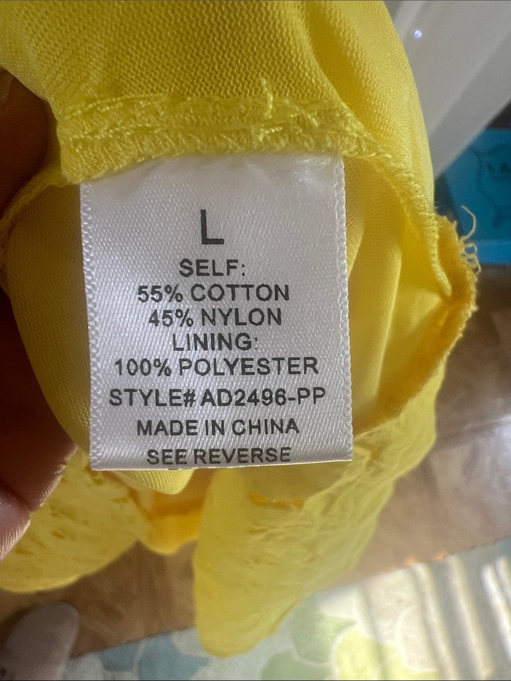 Bright Yellow Eyelet Midi Dress with Tie Straps - Picture 6 of 6